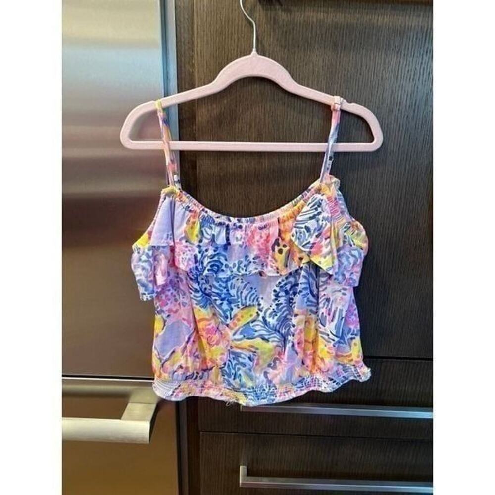 Lilly Pulitzer girl XL adjustable tank top Floral